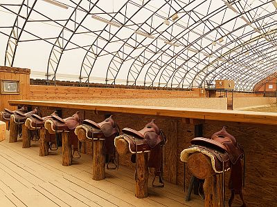 Prefabricated halls for desert and snow